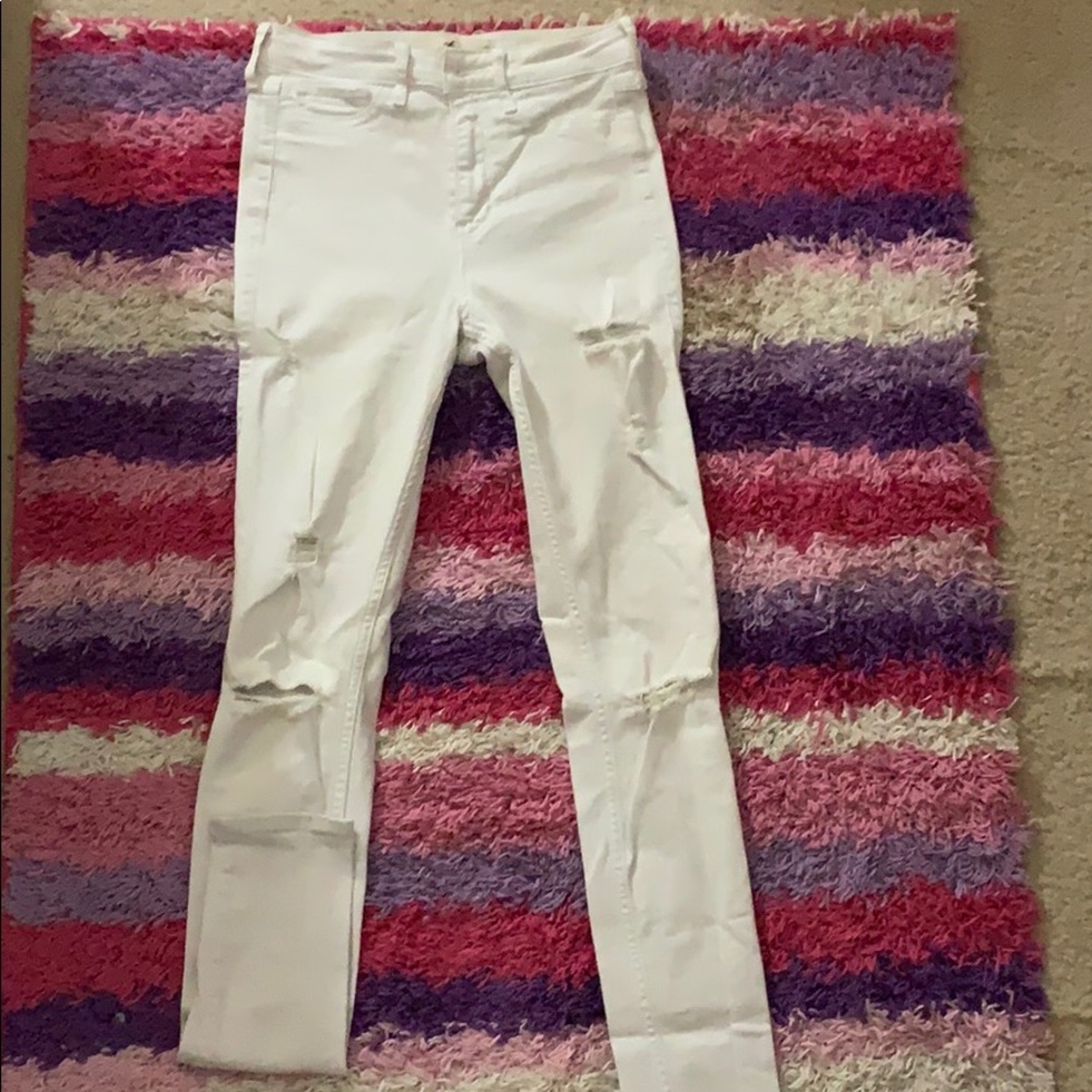 Hollister Ripped White Jeans